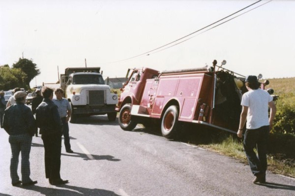 1969 Van Pelt being towed out of ditch